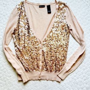 Moda International rose gold sweater cardigan
